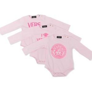 Authentic Versace Baby Three-Pack Pink Medusa Bodysuits